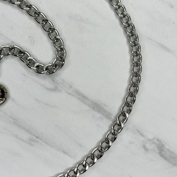 Silver Tone Chain Belt Coin Charm Y2K Body Chain Size Small (S) ✨ - Picture 7 of 10